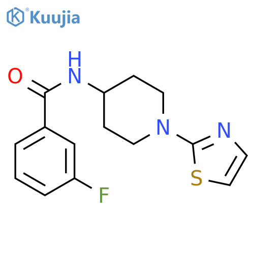 3-fluoro-N-[1-(1,3-thiazol-2-yl)piperidin-4-yl]benzamide structure