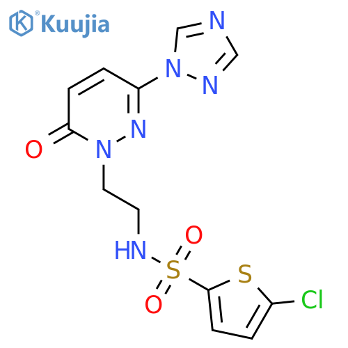 5-chloro-N-{2-6-oxo-3-(1H-1,2,4-triazol-1-yl)-1,6-dihydropyridazin-1-ylethyl}thiophene-2-sulfonamide structure