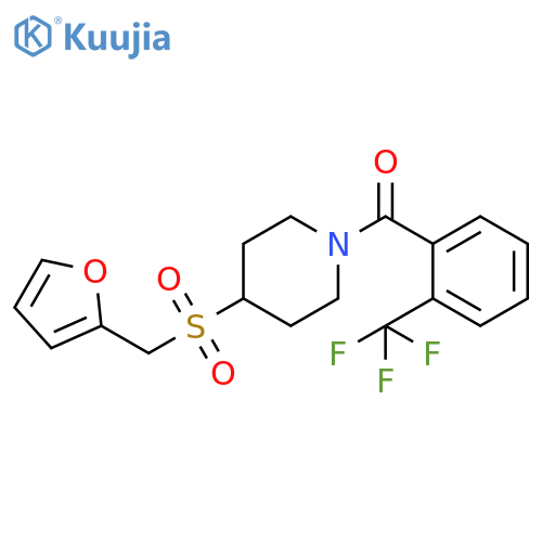 4-(furan-2-yl)methanesulfonyl-1-2-(trifluoromethyl)benzoylpiperidine structure