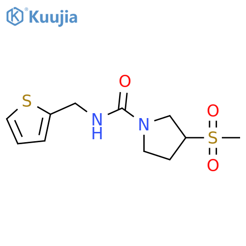 3-methanesulfonyl-N-[(thiophen-2-yl)methyl]pyrrolidine-1-carboxamide structure