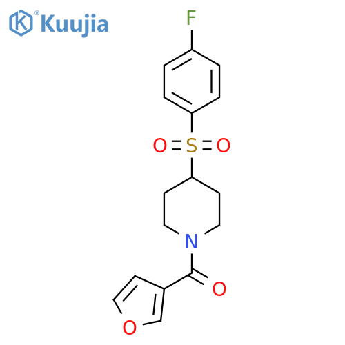 4-(4-fluorobenzenesulfonyl)-1-(furan-3-carbonyl)piperidine structure