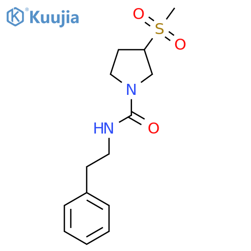 3-methanesulfonyl-N-(2-phenylethyl)pyrrolidine-1-carboxamide structure