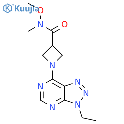 1-{3-ethyl-3H-[1,2,3]triazolo[4,5-d]pyrimidin-7-yl}-N-methoxy-N-methylazetidine-3-carboxamide structure