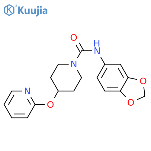 N-(2H-1,3-benzodioxol-5-yl)-4-(pyridin-2-yloxy)piperidine-1-carboxamide structure