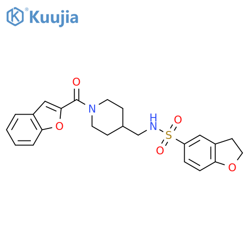 N-{1-(1-benzofuran-2-carbonyl)piperidin-4-ylmethyl}-2,3-dihydro-1-benzofuran-5-sulfonamide structure