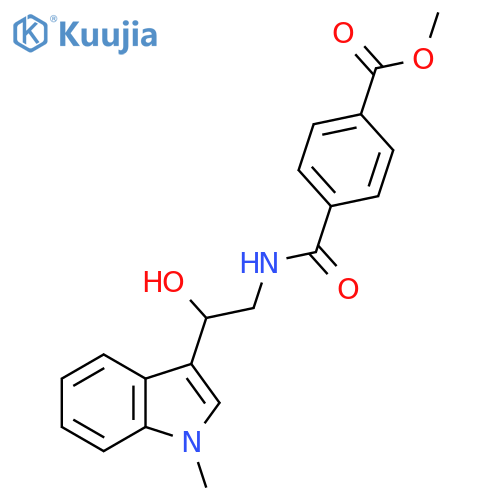 methyl 4-{2-hydroxy-2-(1-methyl-1H-indol-3-yl)ethylcarbamoyl}benzoate structure