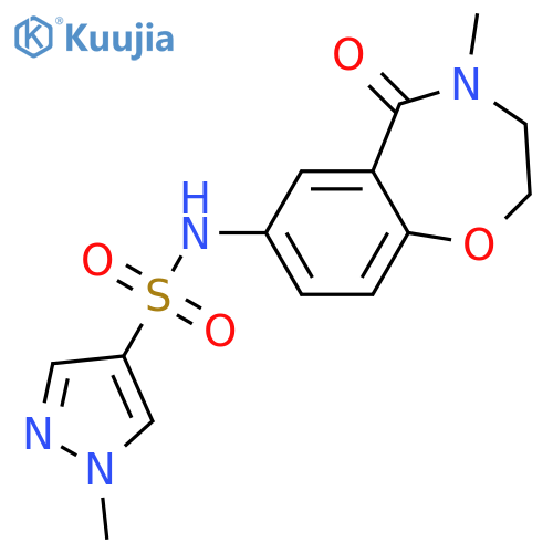 1-methyl-N-(4-methyl-5-oxo-2,3,4,5-tetrahydro-1,4-benzoxazepin-7-yl)-1H-pyrazole-4-sulfonamide structure