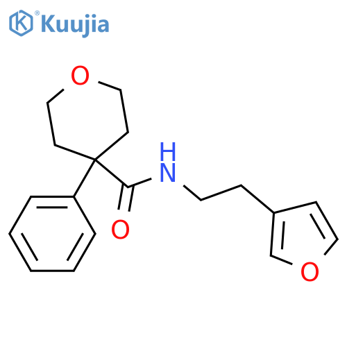 N-[2-(furan-3-yl)ethyl]-4-phenyloxane-4-carboxamide structure