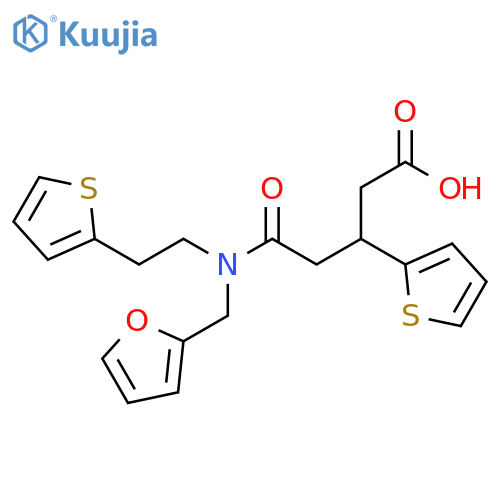 4-{[(furan-2-yl)methyl][2-(thiophen-2-yl)ethyl]carbamoyl}-3-(thiophen-2-yl)butanoic acid structure