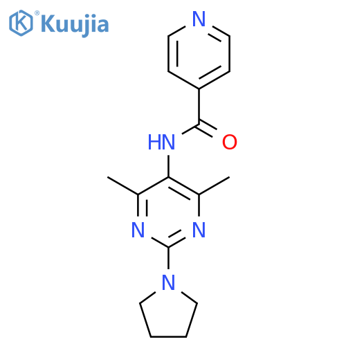 N-4,6-dimethyl-2-(pyrrolidin-1-yl)pyrimidin-5-ylpyridine-4-carboxamide structure