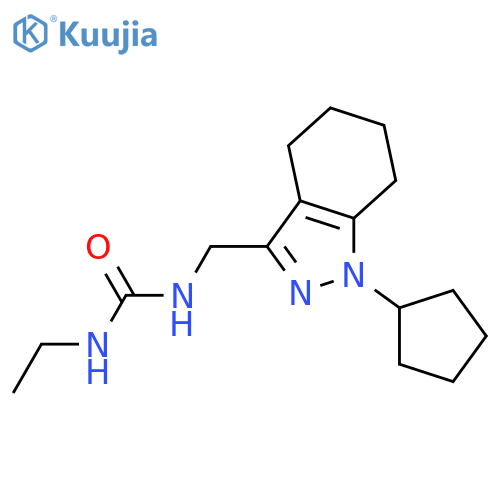 1-(1-cyclopentyl-4,5,6,7-tetrahydro-1H-indazol-3-yl)methyl-3-ethylurea structure