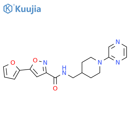 5-(furan-2-yl)-N-{1-(pyrazin-2-yl)piperidin-4-ylmethyl}-1,2-oxazole-3-carboxamide structure