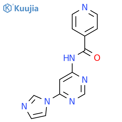 N-6-(1H-imidazol-1-yl)pyrimidin-4-ylpyridine-4-carboxamide structure