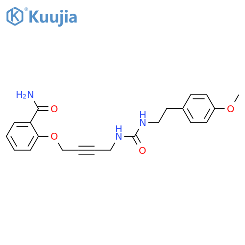 2-{[4-({[2-(4-methoxyphenyl)ethyl]carbamoyl}amino)but-2-yn-1-yl]oxy}benzamide structure