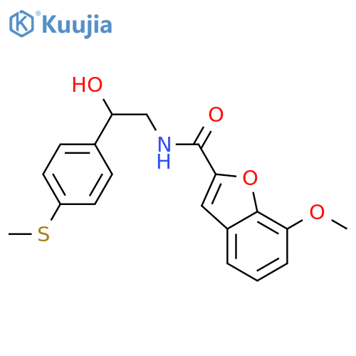 N-{2-hydroxy-2-4-(methylsulfanyl)phenylethyl}-7-methoxy-1-benzofuran-2-carboxamide structure