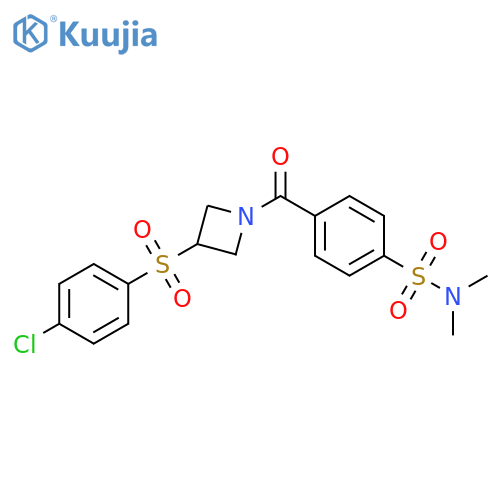 4-[3-(4-chlorobenzenesulfonyl)azetidine-1-carbonyl]-N,N-dimethylbenzene-1-sulfonamide structure