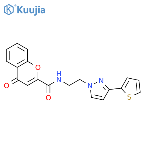 4-oxo-N-{2-3-(thiophen-2-yl)-1H-pyrazol-1-ylethyl}-4H-chromene-2-carboxamide structure