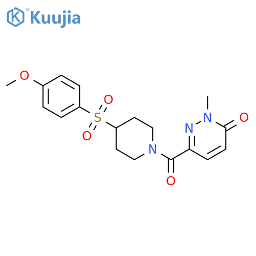 6-[4-(4-methoxybenzenesulfonyl)piperidine-1-carbonyl]-2-methyl-2,3-dihydropyridazin-3-one structure