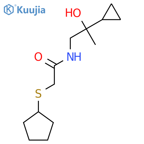 2-(cyclopentylsulfanyl)-N-(2-cyclopropyl-2-hydroxypropyl)acetamide structure