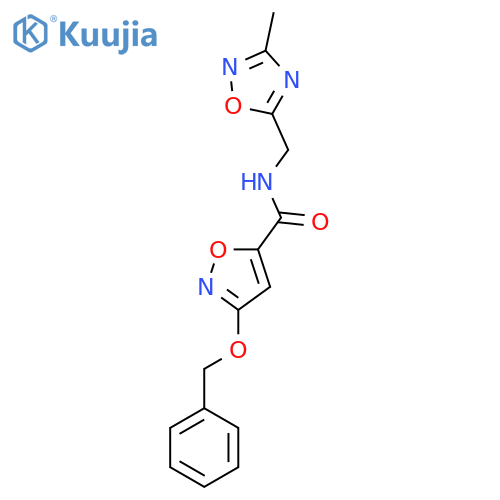 3-(benzyloxy)-N-(3-methyl-1,2,4-oxadiazol-5-yl)methyl-1,2-oxazole-5-carboxamide structure