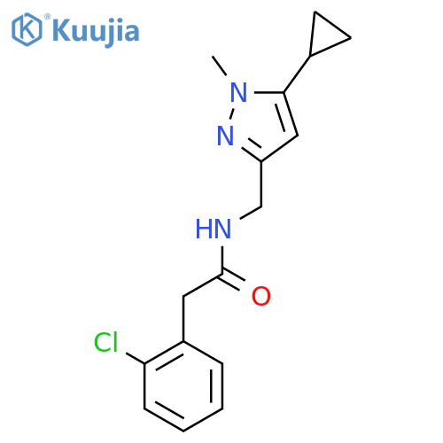 2-(2-chlorophenyl)-N-[(5-cyclopropyl-1-methyl-1H-pyrazol-3-yl)methyl]acetamide structure