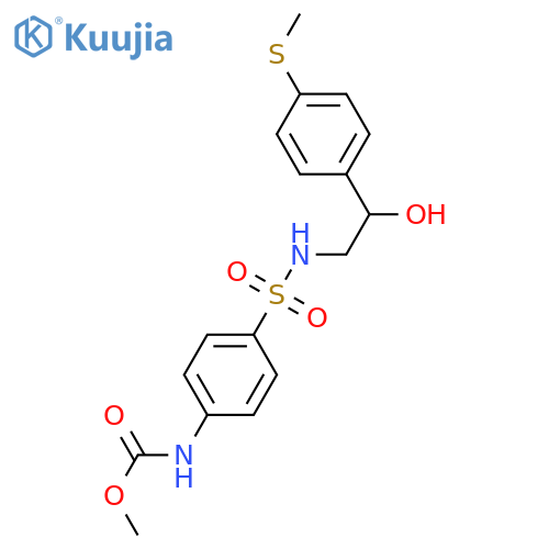 methyl N-4-({2-hydroxy-2-4-(methylsulfanyl)phenylethyl}sulfamoyl)phenylcarbamate structure
