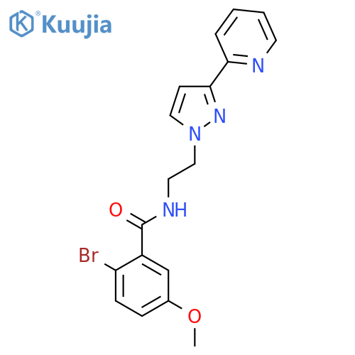 2-bromo-5-methoxy-N-{2-3-(pyridin-2-yl)-1H-pyrazol-1-ylethyl}benzamide structure