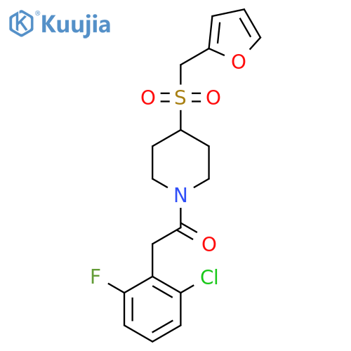 2-(2-chloro-6-fluorophenyl)-1-{4-[(furan-2-yl)methanesulfonyl]piperidin-1-yl}ethan-1-one structure