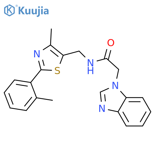 2-(1H-1,3-benzodiazol-1-yl)-N-{4-methyl-2-(2-methylphenyl)-1,3-thiazol-5-ylmethyl}acetamide structure