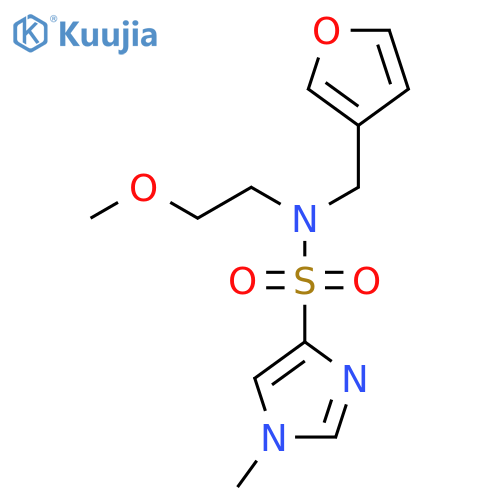 N-(furan-3-yl)methyl-N-(2-methoxyethyl)-1-methyl-1H-imidazole-4-sulfonamide structure
