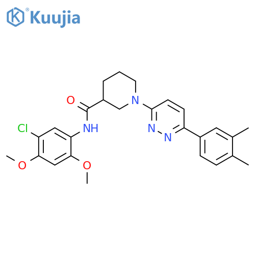 N-(5-chloro-2,4-dimethoxyphenyl)-1-6-(3,4-dimethylphenyl)pyridazin-3-ylpiperidine-3-carboxamide structure
