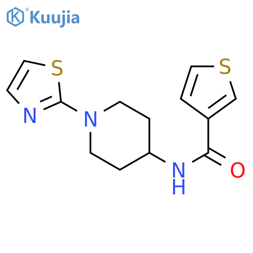 N-[1-(1,3-thiazol-2-yl)piperidin-4-yl]thiophene-3-carboxamide structure