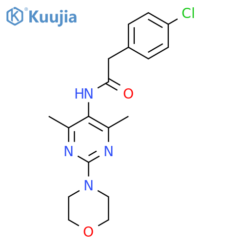 2-(4-chlorophenyl)-N-4,6-dimethyl-2-(morpholin-4-yl)pyrimidin-5-ylacetamide structure