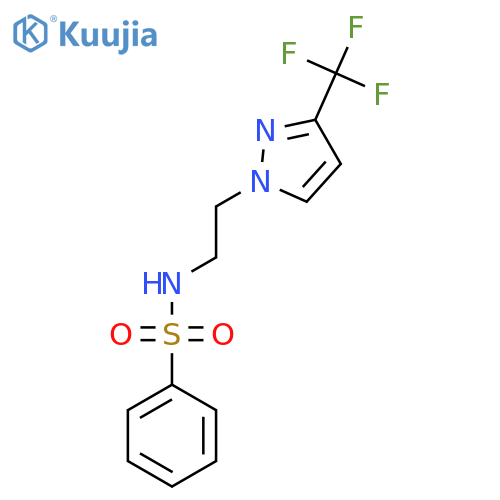 N-{2-3-(trifluoromethyl)-1H-pyrazol-1-ylethyl}benzenesulfonamide structure
