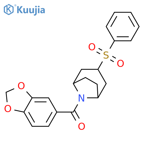 3-(benzenesulfonyl)-8-(2H-1,3-benzodioxole-5-carbonyl)-8-azabicyclo3.2.1octane structure
