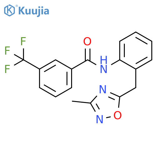 N-{2-[(3-methyl-1,2,4-oxadiazol-5-yl)methyl]phenyl}-3-(trifluoromethyl)benzamide structure