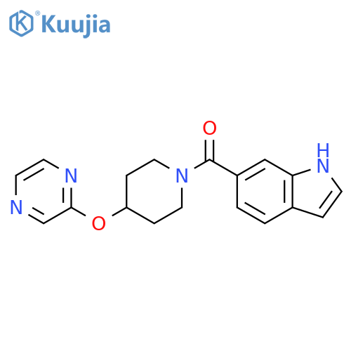 6-[4-(pyrazin-2-yloxy)piperidine-1-carbonyl]-1H-indole structure