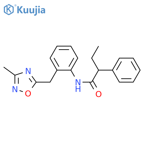 N-{2-[(3-methyl-1,2,4-oxadiazol-5-yl)methyl]phenyl}-2-phenylbutanamide structure