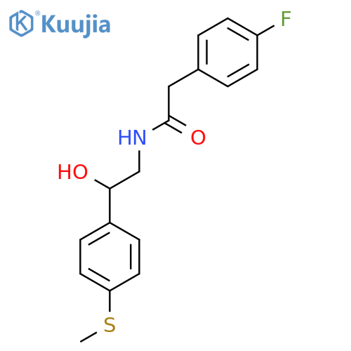 2-(4-fluorophenyl)-N-{2-hydroxy-2-4-(methylsulfanyl)phenylethyl}acetamide structure
