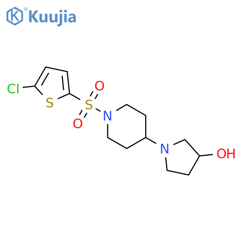 1-{1-(5-chlorothiophen-2-yl)sulfonylpiperidin-4-yl}pyrrolidin-3-ol structure