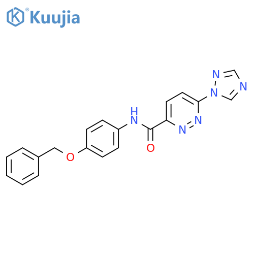 N-4-(benzyloxy)phenyl-6-(1H-1,2,4-triazol-1-yl)pyridazine-3-carboxamide structure