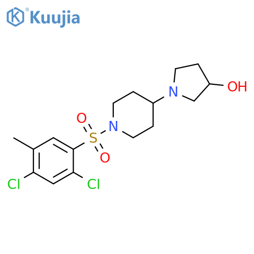 1-1-(2,4-dichloro-5-methylbenzenesulfonyl)piperidin-4-ylpyrrolidin-3-ol structure