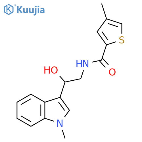 N-2-hydroxy-2-(1-methyl-1H-indol-3-yl)ethyl-4-methylthiophene-2-carboxamide structure
