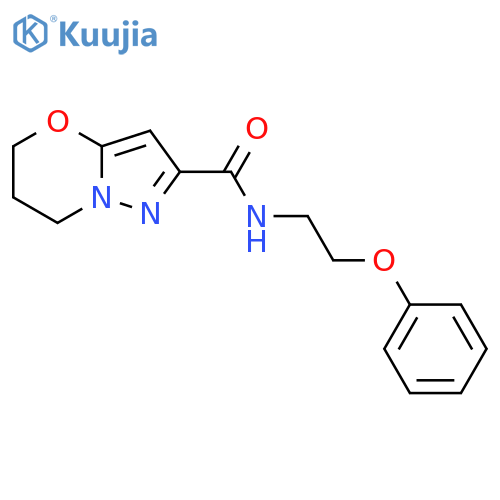 N-(2-phenoxyethyl)-5H,6H,7H-pyrazolo3,2-b1,3oxazine-2-carboxamide structure