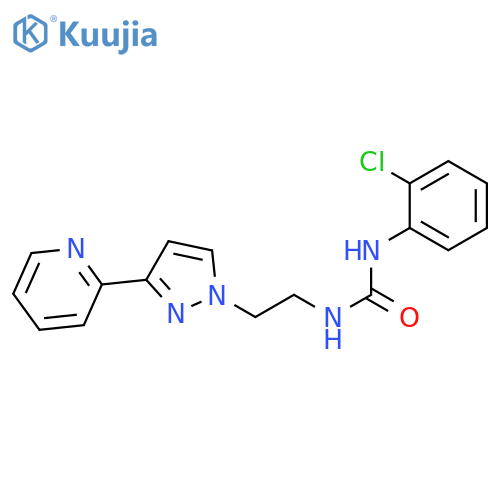 1-(2-chlorophenyl)-3-{2-3-(pyridin-2-yl)-1H-pyrazol-1-ylethyl}urea structure