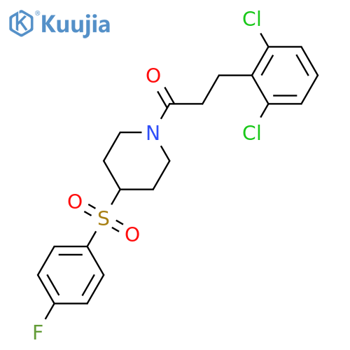 3-(2,6-dichlorophenyl)-1-[4-(4-fluorobenzenesulfonyl)piperidin-1-yl]propan-1-one structure