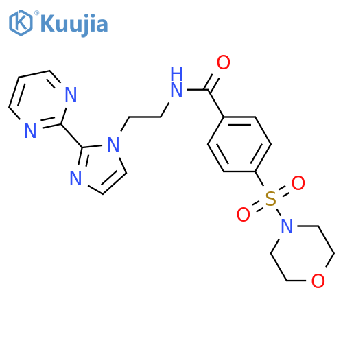 4-(morpholine-4-sulfonyl)-N-{2-2-(pyrimidin-2-yl)-1H-imidazol-1-ylethyl}benzamide structure