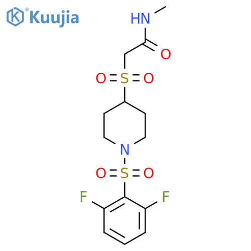 2-{1-(2,6-difluorobenzenesulfonyl)piperidin-4-ylsulfonyl}-N-methylacetamide structure