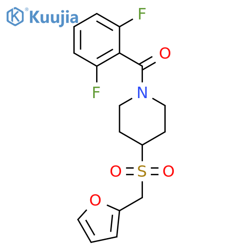 1-(2,6-difluorobenzoyl)-4-(furan-2-yl)methanesulfonylpiperidine structure