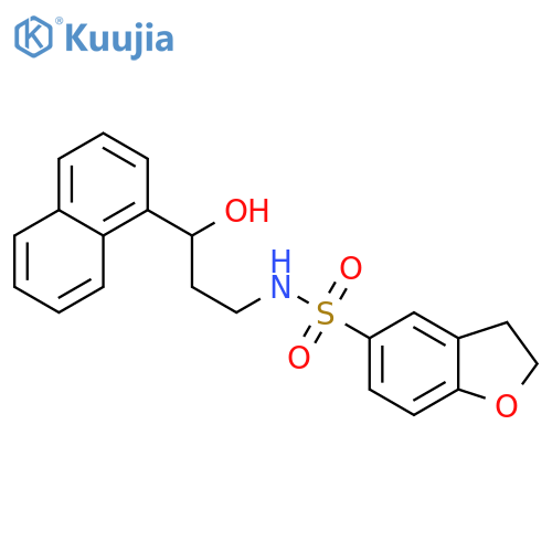 N-[3-hydroxy-3-(naphthalen-1-yl)propyl]-2,3-dihydro-1-benzofuran-5-sulfonamide structure